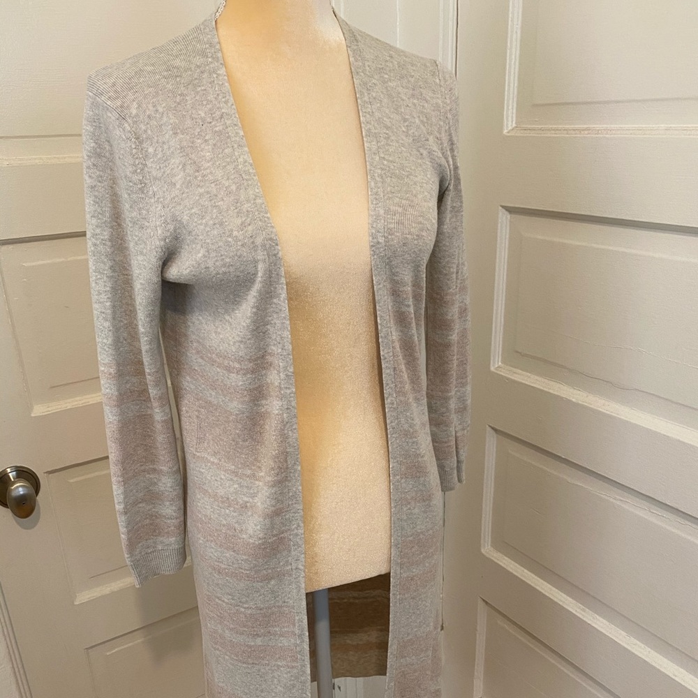 Theory open long cardigan (cotton/cashmere blend)